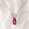 1.00 Ct Pink Sapphire & 0.07 Ct Diamond Pendant in 18K White Gold