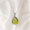 1.36 Ct Cat’s Eye & 0.08 Ct Diamond Pendant in 18K White Gold