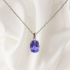 1.23 Ct Blue Sapphire Pendant in 18K White Gold