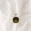 15.90 Ct Brown Tourmaline & 0.06 Ct Diamond Pendant set in 18 K White Gold