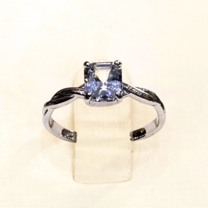 1.06 Ct Unheated White Sapphire Ring in 18K White Gold