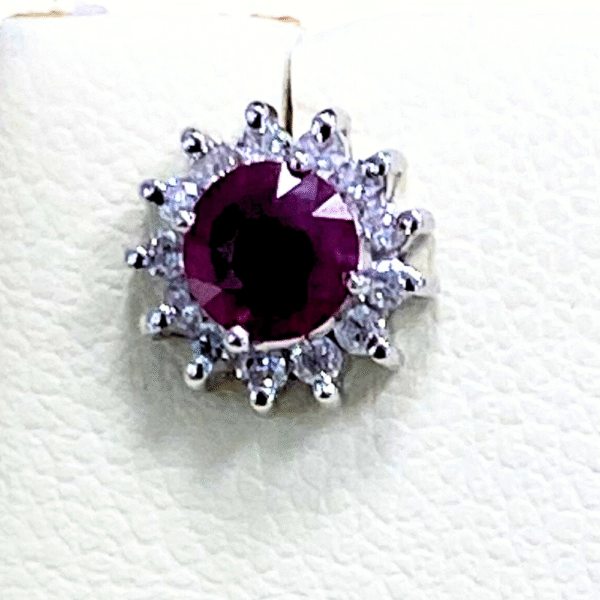 2.02 Ct Vivid Ruby & 0.38 Ct VVS1 Diamonds in 18K White Gold