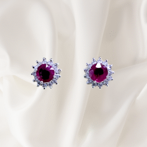 2.02 Ct Vivid Ruby & 0.38 Ct VVS1 Diamonds in 18K White Gold