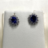 2.24 Ct Royal Blue Sapphire & 0.50 Ct VVS1 Diamond Studs in White Gold