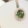 1.74 Ct Green Sapphire & 0.20 Ct Diamond Earrings in 18K White Gold