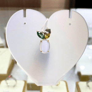 2.76 Ct Moonstone, Green Quartz & Citrine Pendant in 18K Yellow Gold