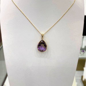 9.82 Ct Amethyst Pendant in 18K Gold