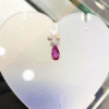 1.00 Ct Pink Sapphire & 0.07 Ct Diamond Pendant in 18K White Gold
