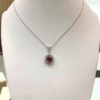 1.22 Ct Pink Sapphire & 0.38 Ct Diamond Cluster Pendant in 18K White Gold