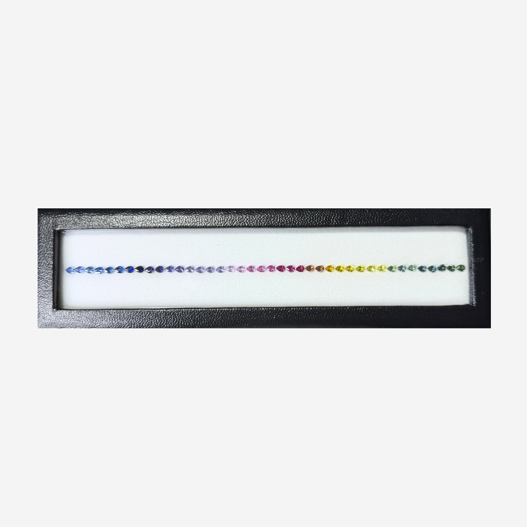Unheated Mix Color Rainbow Sapphire 4x3 mm Set